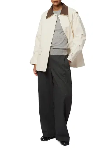 Apparis Women's Clive Canvas Workwear Jacket - Off White And Dark Brown - Size XL | Thumbnail 2 Apparis Women's Clive Canvas Workwear Jacket - Off White And Dark Brown - Size XL | Thumbnail 2
