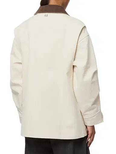 Apparis Women's Clive Canvas Workwear Jacket - Off White And Dark Brown - Size XL | Thumbnail 5 Apparis Women's Clive Canvas Workwear Jacket - Off White And Dark Brown - Size XL | Thumbnail 5