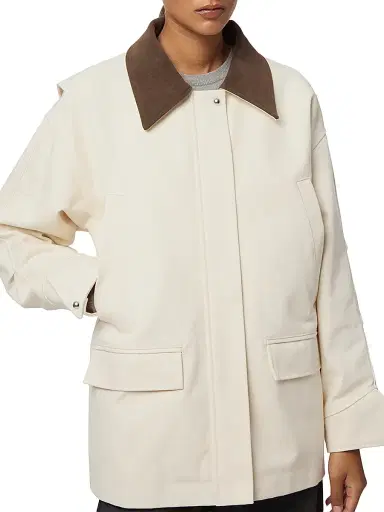 Apparis Women's Clive Canvas Workwear Jacket - Off White And Dark Brown - Size XL | Thumbnail 6 Apparis Women's Clive Canvas Workwear Jacket - Off White And Dark Brown - Size XL | Thumbnail 6