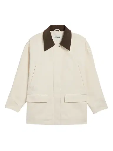 Apparis Women's Clive Canvas Workwear Jacket - Off White And Dark Brown - Size XL | Thumbnail 1 Apparis Women's Clive Canvas Workwear Jacket - Off White And Dark Brown - Size XL | Thumbnail 1