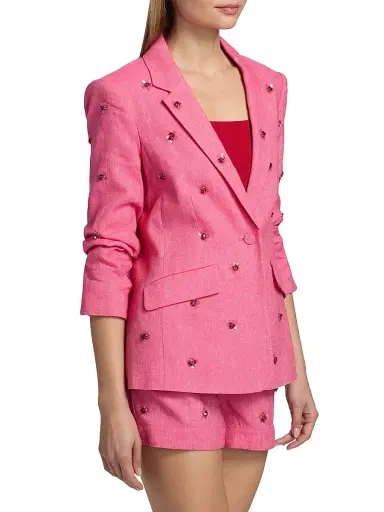 Cinq à Sept Women's Kylie Wildflower Pailette Blazer - Azalea | Thumbnail 4 Cinq à Sept Women's Kylie Wildflower Pailette Blazer - Azalea | Thumbnail 4
