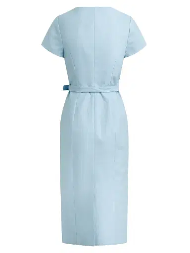 Favorite Daughter Women's The Mademoiselle Belted Cotton Midi-Dress - Sea Blue - Size 10 | Thumbnail 2 Favorite Daughter Women's The Mademoiselle Belted Cotton Midi-Dress - Sea Blue - Size 10 | Thumbnail 2