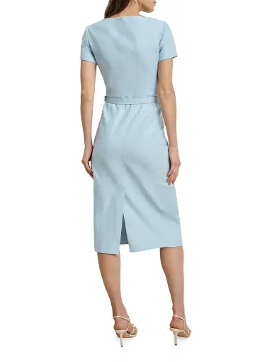 Favorite Daughter Women's The Mademoiselle Belted Cotton Midi-Dress - Sea Blue - Size 10 | Thumbnail 5 Favorite Daughter Women's The Mademoiselle Belted Cotton Midi-Dress - Sea Blue - Size 10 | Thumbnail 5