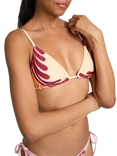 Farm Rio Women's Arabesc Soft Triangle Bikini Top - Soft Yellow | Thumbnail 5 Farm Rio Women's Arabesc Soft Triangle Bikini Top - Soft Yellow | Thumbnail 5