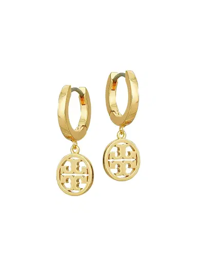 Tory Burch Women's Miller 18K Gold-Plated Huggie Hoop Earrings - Tory Gold | Thumbnail 2 Tory Burch Women's Miller 18K Gold-Plated Huggie Hoop Earrings - Tory Gold | Thumbnail 2