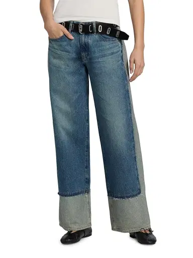 AG Jeans Women's Adria Spliced Colorblocked Low-Rise Wide-Leg Jeans - Otherworldly | Thumbnail 3 AG Jeans Women's Adria Spliced Colorblocked Low-Rise Wide-Leg Jeans - Otherworldly | Thumbnail 3