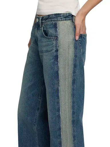 AG Jeans Women's Adria Spliced Colorblocked Low-Rise Wide-Leg Jeans - Otherworldly | Thumbnail 6 AG Jeans Women's Adria Spliced Colorblocked Low-Rise Wide-Leg Jeans - Otherworldly | Thumbnail 6