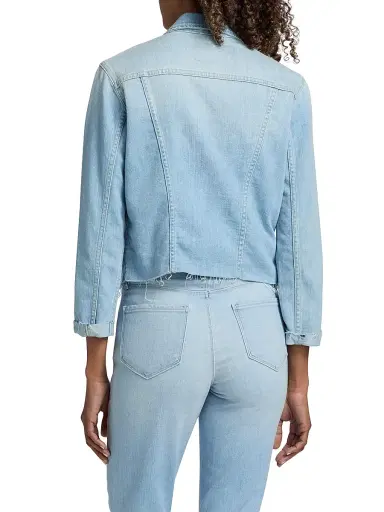 L'AGENCE Women's Janelle Denim Slim Raw Jacket - Bayridge | Thumbnail 5 L'AGENCE Women's Janelle Denim Slim Raw Jacket - Bayridge | Thumbnail 5