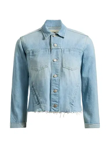L'AGENCE Women's Janelle Denim Slim Raw Jacket - Bayridge | Thumbnail 1 L'AGENCE Women's Janelle Denim Slim Raw Jacket - Bayridge | Thumbnail 1