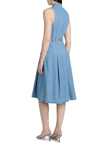 L'AGENCE Women's Kieran Denim Belted Shirtdress - Oracle | Thumbnail 5 L'AGENCE Women's Kieran Denim Belted Shirtdress - Oracle | Thumbnail 5