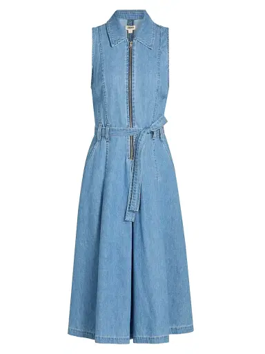 L'AGENCE Women's Kieran Denim Belted Shirtdress - Oracle | Thumbnail 1 L'AGENCE Women's Kieran Denim Belted Shirtdress - Oracle | Thumbnail 1
