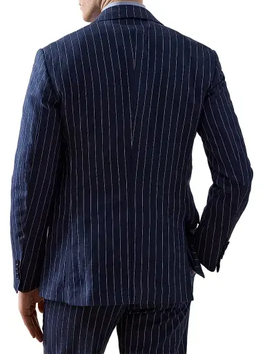 Ralph Lauren Purple Label Men's Kent Striped Hand-Tailored Sport Coat - Bright Navy Cream | Thumbnail 3 Ralph Lauren Purple Label Men's Kent Striped Hand-Tailored Sport Coat - Bright Navy Cream | Thumbnail 3