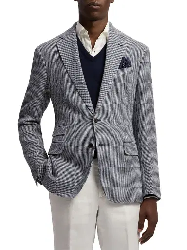 Ralph Lauren Purple Label Men's Kent Hand-Tailored Tick-Weave Sport Coat - Navy White - Size 40 | Thumbnail 3 Ralph Lauren Purple Label Men's Kent Hand-Tailored Tick-Weave Sport Coat - Navy White - Size 40 | Thumbnail 3