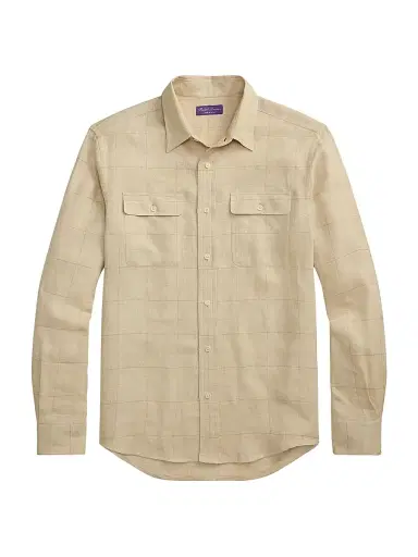 Ralph Lauren Purple Label Men's Windowpane Shirt | Thumbnail 1 Ralph Lauren Purple Label Men's Windowpane Shirt | Thumbnail 1