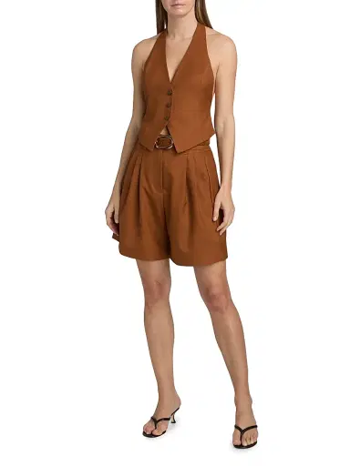 Ronny Kobo Women's Lido Wool-Blend Vest - Rust | Thumbnail 2 Ronny Kobo Women's Lido Wool-Blend Vest - Rust | Thumbnail 2