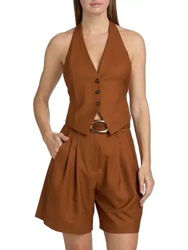 Ronny Kobo Women's Lido Wool-Blend Vest - Rust | Thumbnail 3 Ronny Kobo Women's Lido Wool-Blend Vest - Rust | Thumbnail 3