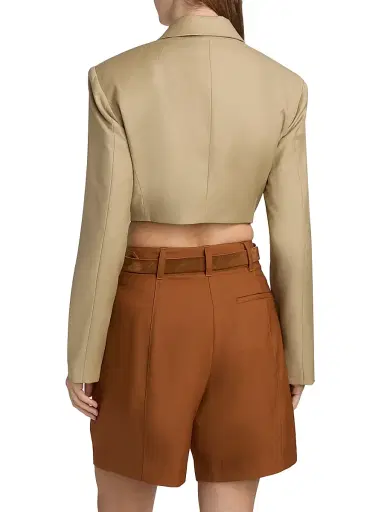 Ronny Kobo Women's Florina Wool-Blend Blazer Bodysuit - Tan | Thumbnail 5 Ronny Kobo Women's Florina Wool-Blend Blazer Bodysuit - Tan | Thumbnail 5