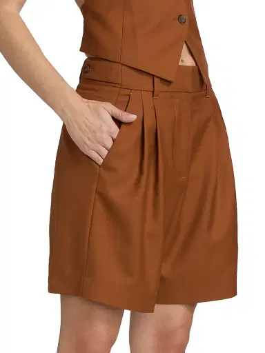 Ronny Kobo Women's Andora Wool-Blend Long Shorts - Rust | Thumbnail 4 Ronny Kobo Women's Andora Wool-Blend Long Shorts - Rust | Thumbnail 4