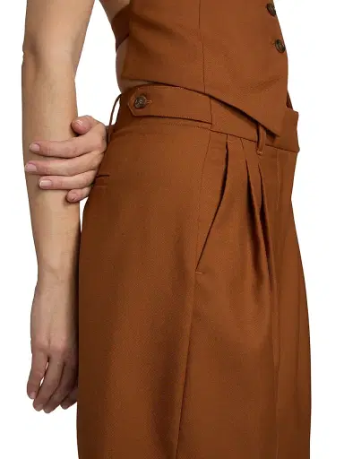 Ronny Kobo Women's Andora Wool-Blend Long Shorts - Rust | Thumbnail 6 Ronny Kobo Women's Andora Wool-Blend Long Shorts - Rust | Thumbnail 6
