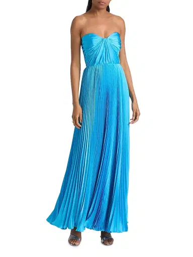 As It May Women's Daniela Pleated Satin Strapless Gown - Ocean - Size XXL | Thumbnail 3 As It May Women's Daniela Pleated Satin Strapless Gown - Ocean - Size XXL | Thumbnail 3