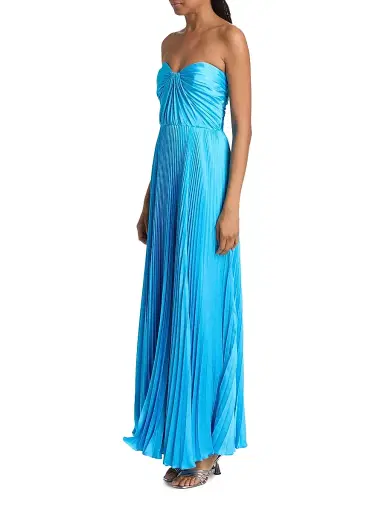 As It May Women's Daniela Pleated Satin Strapless Gown - Ocean - Size XXL | Thumbnail 4 As It May Women's Daniela Pleated Satin Strapless Gown - Ocean - Size XXL | Thumbnail 4