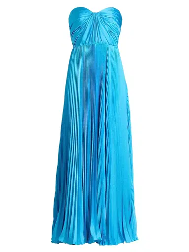As It May Women's Daniela Pleated Satin Strapless Gown - Ocean - Size XXL | Thumbnail 1 As It May Women's Daniela Pleated Satin Strapless Gown - Ocean - Size XXL | Thumbnail 1
