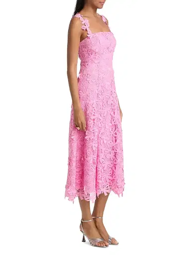 As It May Women's Gabrielle Floral Lace Midi-Dress - Bubble Gum | Thumbnail 4 As It May Women's Gabrielle Floral Lace Midi-Dress - Bubble Gum | Thumbnail 4