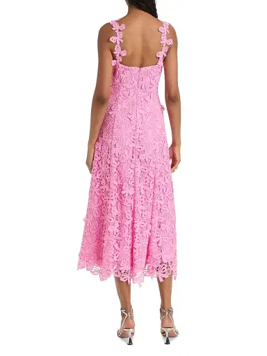 As It May Women's Gabrielle Floral Lace Midi-Dress - Bubble Gum | Thumbnail 5 As It May Women's Gabrielle Floral Lace Midi-Dress - Bubble Gum | Thumbnail 5
