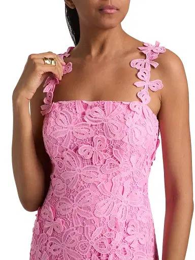 As It May Women's Gabrielle Floral Lace Midi-Dress - Bubble Gum | Thumbnail 6 As It May Women's Gabrielle Floral Lace Midi-Dress - Bubble Gum | Thumbnail 6