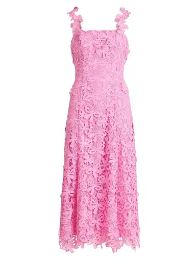 As It May Women's Gabrielle Floral Lace Midi-Dress - Bubble Gum | Thumbnail 1 As It May Women's Gabrielle Floral Lace Midi-Dress - Bubble Gum | Thumbnail 1