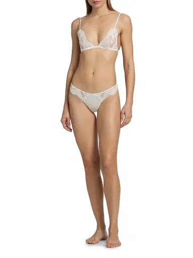 Kiki de Montparnasse Women's Voltaire Silk & Lace Thong - | Thumbnail 2 Kiki de Montparnasse Women's Voltaire Silk & Lace Thong - | Thumbnail 2