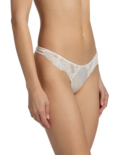 Kiki de Montparnasse Women's Voltaire Silk & Lace Thong - | Thumbnail 4 Kiki de Montparnasse Women's Voltaire Silk & Lace Thong - | Thumbnail 4