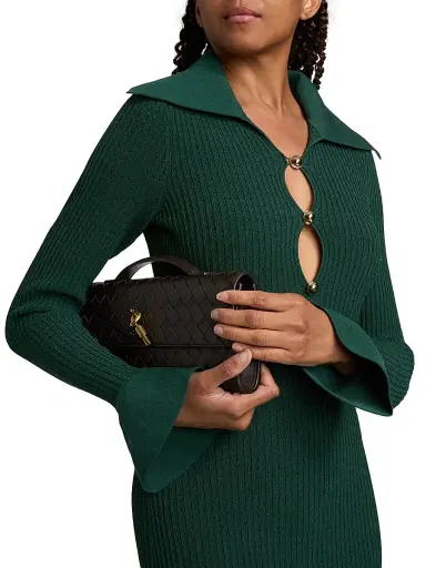 Self-Portrait Women's Rib-Knit A-Line Midi-Dress | Thumbnail 6 Self-Portrait Women's Rib-Knit A-Line Midi-Dress | Thumbnail 6