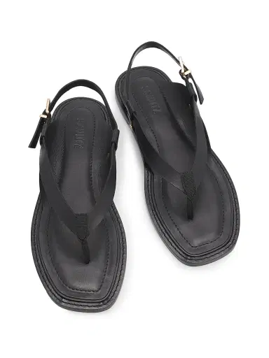 Schutz Women's Lorraine 25MM Leather Sandals - Black | Thumbnail 4 Schutz Women's Lorraine 25MM Leather Sandals - Black | Thumbnail 4