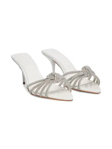 Schutz Women's Pearline 75MM Crystal-Embellished Leather Mules - Cristal White | Thumbnail 2 Schutz Women's Pearline 75MM Crystal-Embellished Leather Mules - Cristal White | Thumbnail 2
