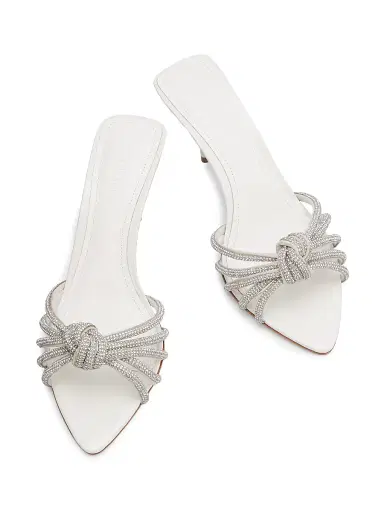 Schutz Women's Pearline 75MM Crystal-Embellished Leather Mules - Cristal White | Thumbnail 4 Schutz Women's Pearline 75MM Crystal-Embellished Leather Mules - Cristal White | Thumbnail 4
