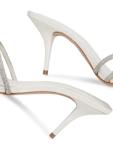 Schutz Women's Pearline 75MM Crystal-Embellished Leather Mules - Cristal White | Thumbnail 5 Schutz Women's Pearline 75MM Crystal-Embellished Leather Mules - Cristal White | Thumbnail 5
