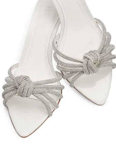 Schutz Women's Pearline 75MM Crystal-Embellished Leather Mules - Cristal White | Thumbnail 6 Schutz Women's Pearline 75MM Crystal-Embellished Leather Mules - Cristal White | Thumbnail 6