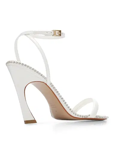 Schutz Women's Lexi 100MM Crystal-Trim Patent Leather Sandals - White | Thumbnail 3 Schutz Women's Lexi 100MM Crystal-Trim Patent Leather Sandals - White | Thumbnail 3
