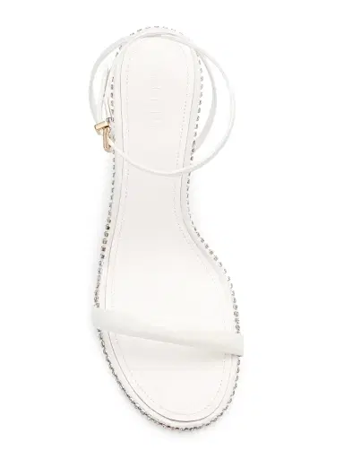 Schutz Women's Lexi 100MM Crystal-Trim Patent Leather Sandals - White | Thumbnail 4 Schutz Women's Lexi 100MM Crystal-Trim Patent Leather Sandals - White | Thumbnail 4
