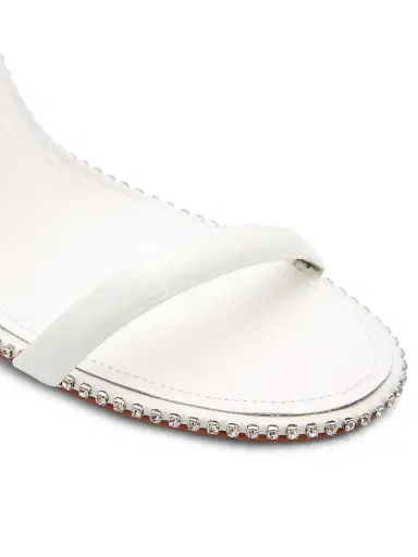 Schutz Women's Lexi 100MM Crystal-Trim Patent Leather Sandals - White | Thumbnail 5 Schutz Women's Lexi 100MM Crystal-Trim Patent Leather Sandals - White | Thumbnail 5