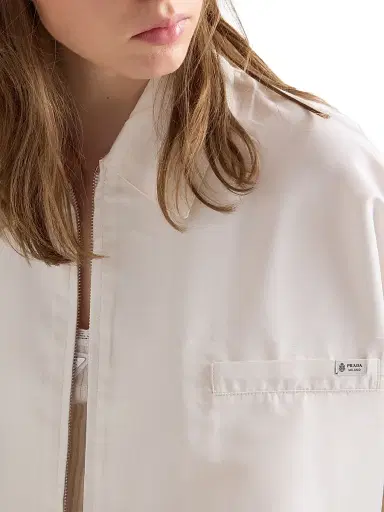 Prada Women's Silk Faille Blouson Jacket - White - Size 6 | Thumbnail 5 Prada Women's Silk Faille Blouson Jacket - White - Size 6 | Thumbnail 5