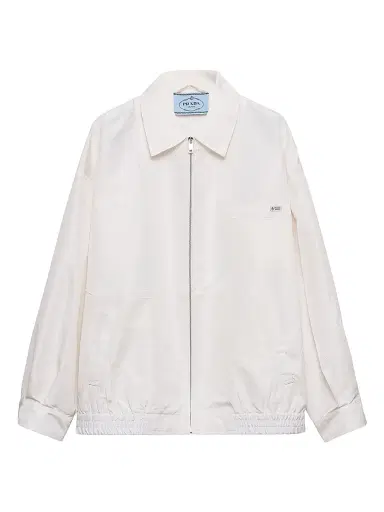 Prada Women's Silk Faille Blouson Jacket - White - Size 6 | Thumbnail 1 Prada Women's Silk Faille Blouson Jacket - White - Size 6 | Thumbnail 1
