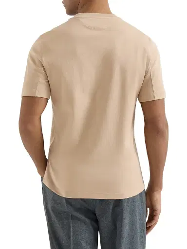 Brunello Cucinelli Men's Cotton Interlock Crewneck T-Shirt with Print | Thumbnail 3 Brunello Cucinelli Men's Cotton Interlock Crewneck T-Shirt with Print | Thumbnail 3