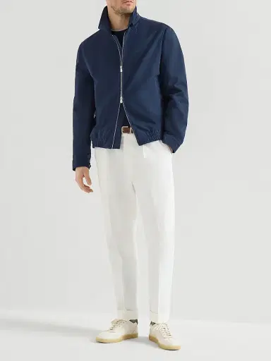 Brunello Cucinelli Men's Water Resistant Microfiber Outerwear Jacket - Blue - Size 48 | Thumbnail 6 Brunello Cucinelli Men's Water Resistant Microfiber Outerwear Jacket - Blue - Size 48 | Thumbnail 6