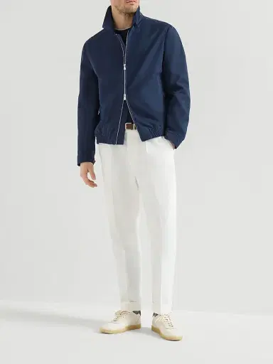 Brunello Cucinelli Men's Silk and Cotton Lightweight Jersey Crew-Neck T Shirt - Cobalt | Thumbnail 6 Brunello Cucinelli Men's Silk and Cotton Lightweight Jersey Crew-Neck T Shirt - Cobalt | Thumbnail 6