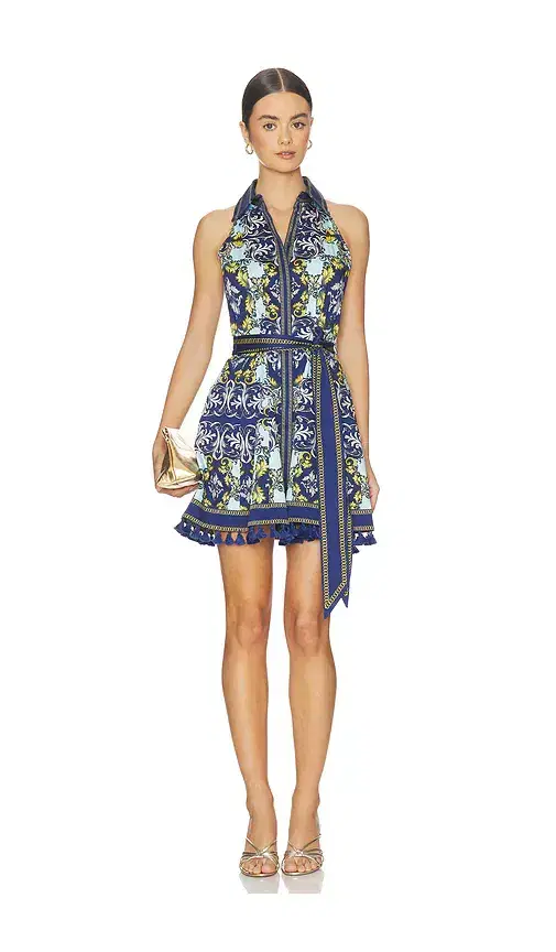 Alice + Olivia Lucy Halter Neck Mini Shirt Dress Alice + Olivia Lucy Halter Neck Mini Shirt Dress