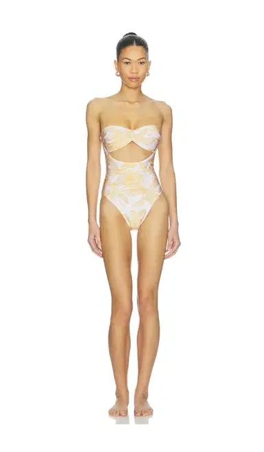 ADRIANA DEGREAS Foliage Cut Out Swimsuit | Thumbnail 1 ADRIANA DEGREAS Foliage Cut Out Swimsuit | Thumbnail 1