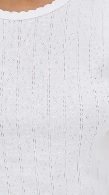 Leset Pointelle Sleeveless Crew White | Thumbnail 6 Leset Pointelle Sleeveless Crew White | Thumbnail 6
