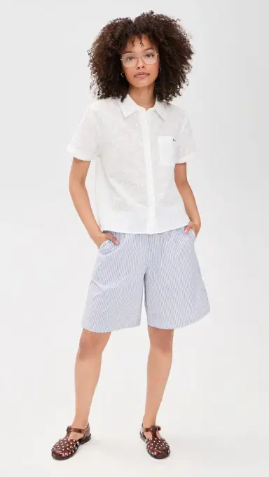 Dunst Bermuda Pajama Shorts Blue Stripe M | Thumbnail 5 Dunst Bermuda Pajama Shorts Blue Stripe M | Thumbnail 5